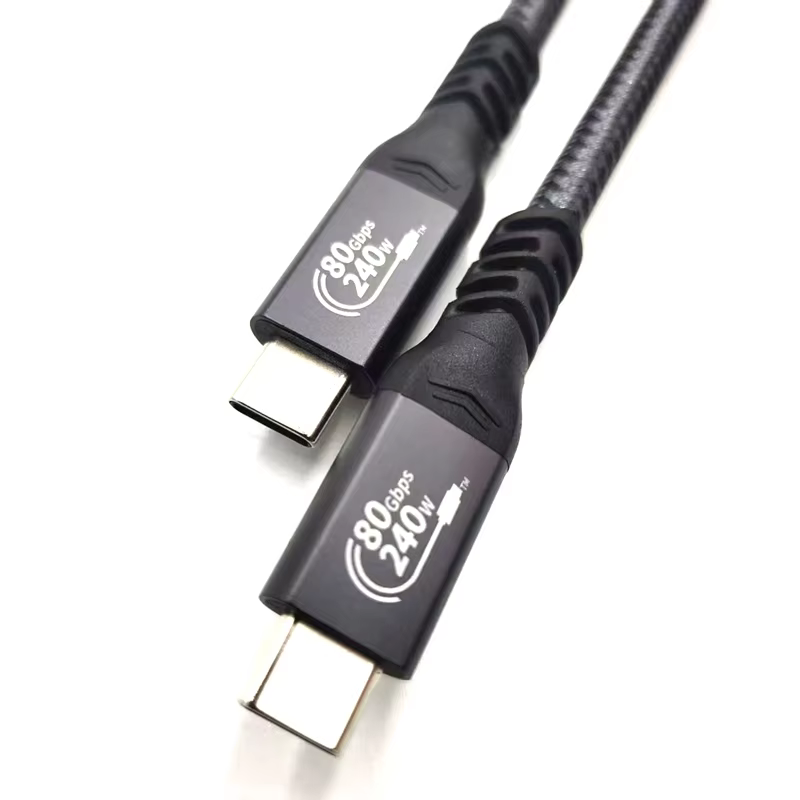 80Gbps USB 4 Cable 120Gbps Bandwidth 8K 60Hz Display 240W Charging Compatible Thunderbolt 5/4 Nylon for Macbook Iphone Computer