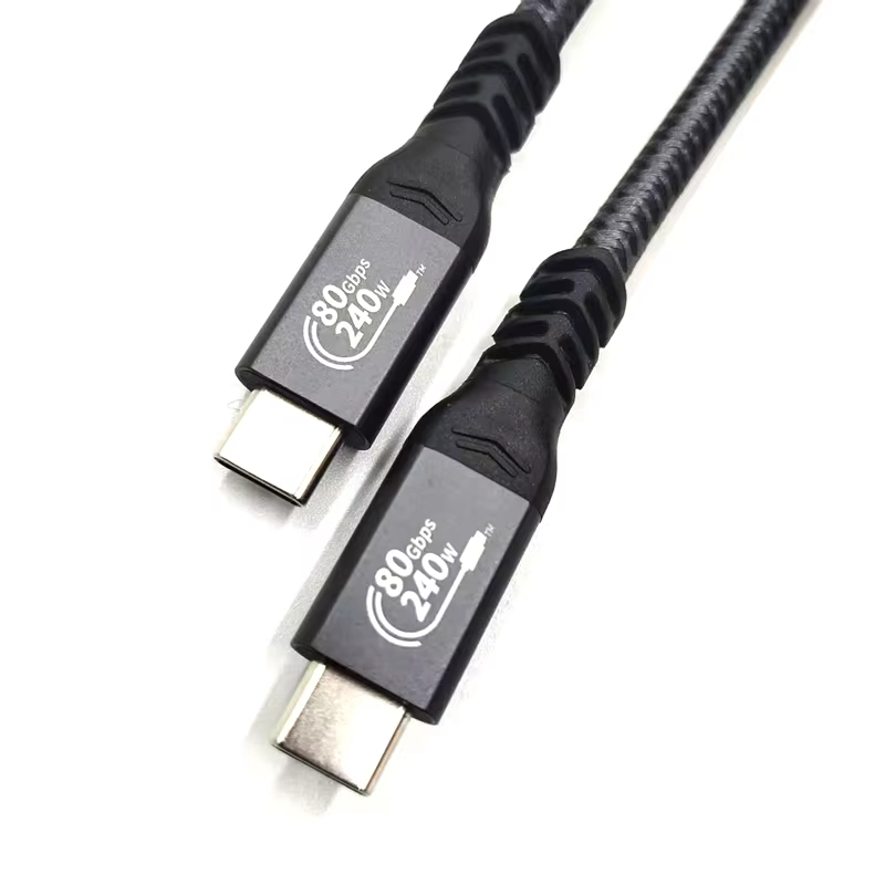 80Gbps USB 4 Cable 120Gbps Bandwidth 8K 60Hz Display 240W Charging Compatible Thunderbolt 5/4 Nylon for Macbook Iphone Computer