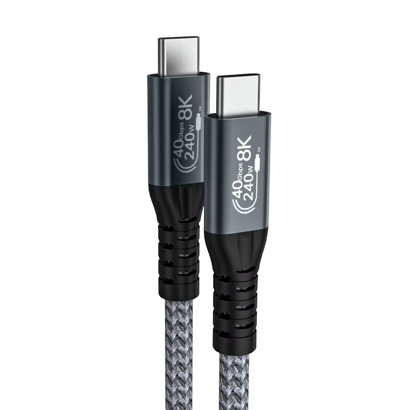 USB4 Data Cable Compatible With Type C Dual 8K Cable 40Gbps Transmission of PD240W Compatible With Iph 15 Data Cable