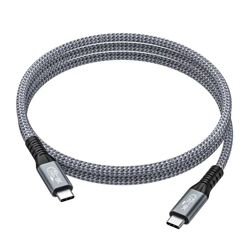 USB4 Data Cable Compatible With Type C Dual 8K Cable 40Gbps Transmission of PD240W Compatible With Iph 15 Data Cable