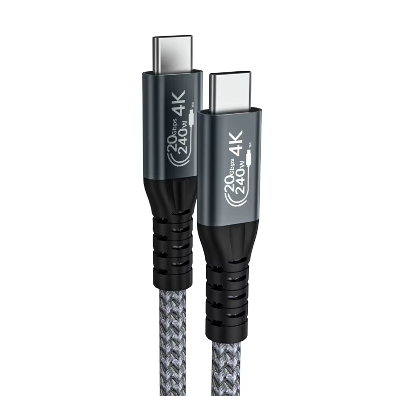 USB3.2 Gen2 Data Cable 2m Dual 4K Compatible with Type-C 20Gbps Transmission for PD240W and IPh 15 USB Data Cable