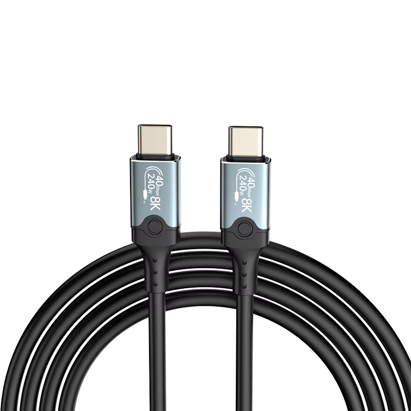 USB4 Data Cable Dual 8K Compatible With Type C 40Gbps Transmission PD240W & IPho 15 Compatible USB Cable