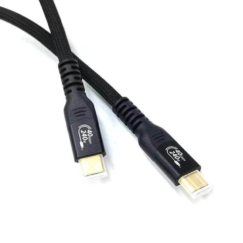 USB4 3Meters 10FT 40Gbps 8K 60Hz Compatible Thunderbolt 5 PD 240W Gen4 5A Fast Charging Nylon USB Type C Data Cables for Camera