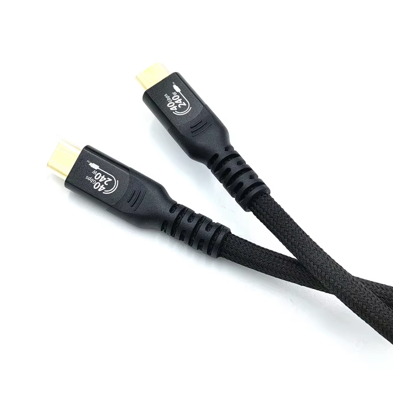 USB4 3Meters 10FT 40Gbps 8K 60Hz Compatible Thunderbolt 5 PD 240W Gen4 5A Fast Charging Nylon USB Type C Data Cables for Camera