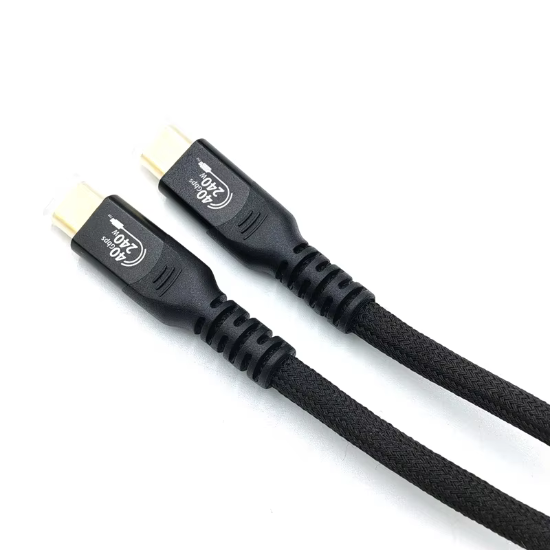 USB4 3Meters 10FT 40Gbps 8K 60Hz Compatible Thunderbolt 5 PD 240W Gen4 5A Fast Charging Nylon USB Type C Data Cables for Camera