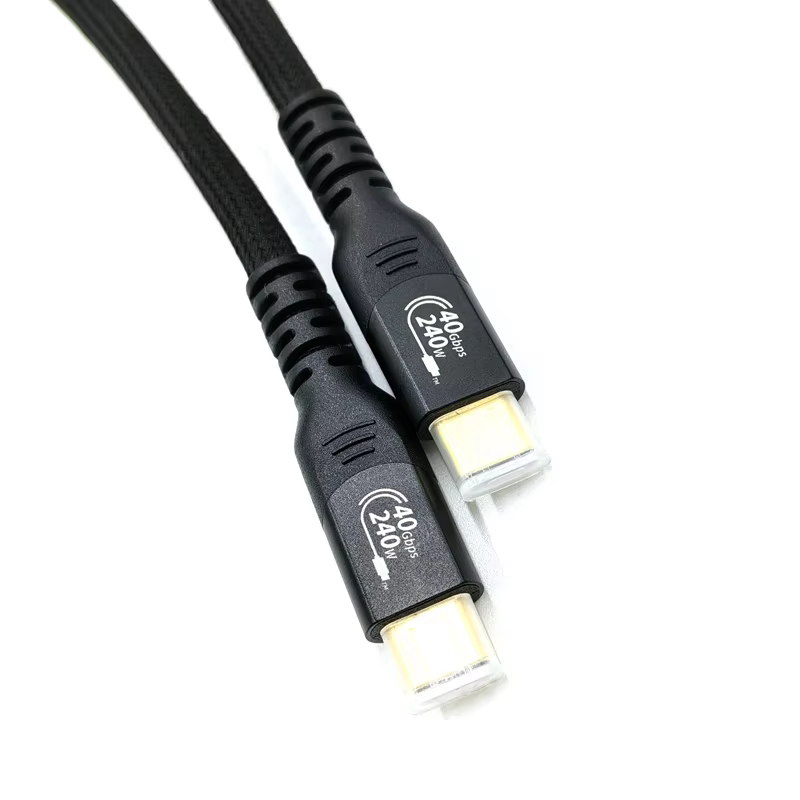 USB4 3Meters 10FT 40Gbps 8K 60Hz Compatible Thunderbolt 5 PD 240W Gen4 5A Fast Charging Nylon USB Type C Data Cables for Camera