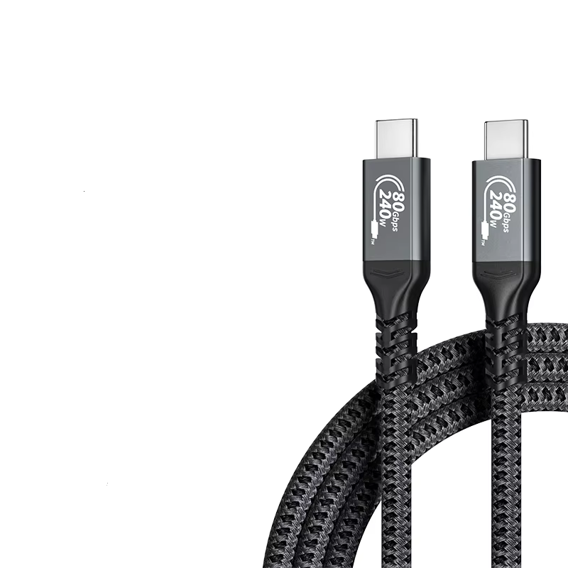 USB 3.1 Thunderbolt Cable Nylon MacBook Pro/Air iPad Pro 80Gbps 240W PD Fast Charging 16K/8K Video Compatibility Dell Printer