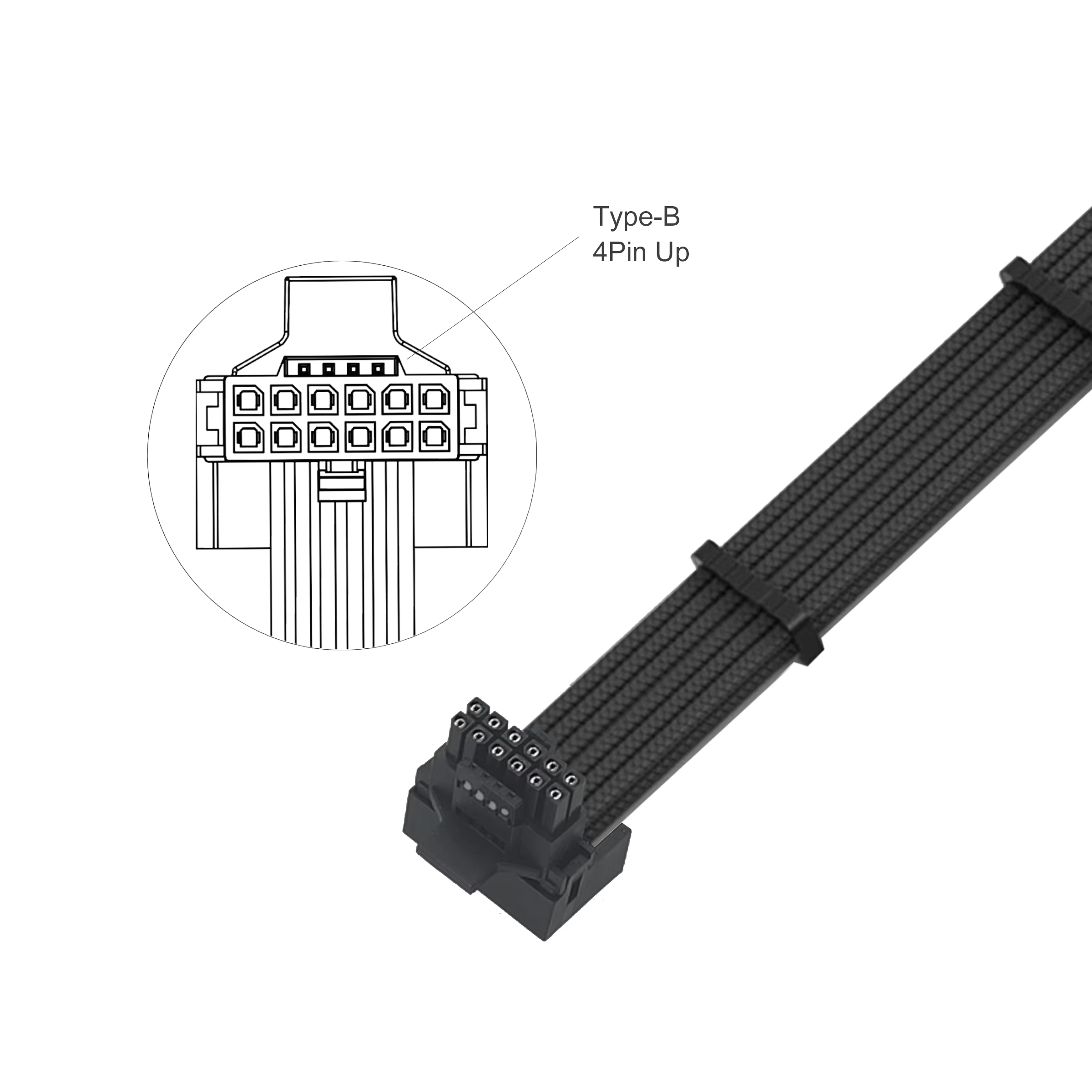 PCIE5.0 12VHPWR 12+4PIN Graphics Card Extension Cable 600W Max Power when Rotating from Male to Female Computer Accessory
