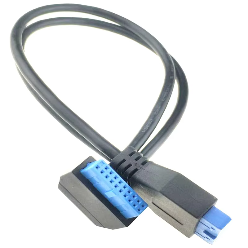 AXT 19-Pin Side-Bent IDC Motherboard Data Cable Extension 20-Pin to 20-Pin Compatibility