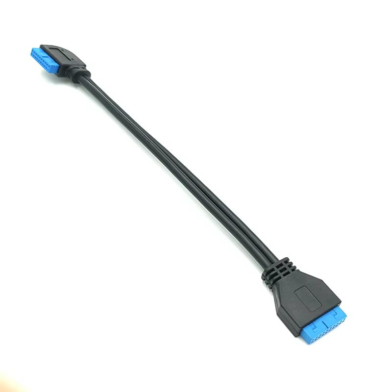 AXT 19-Pin Side-Bent IDC Motherboard Data Cable Extension 20-Pin to 20-Pin Compatibility