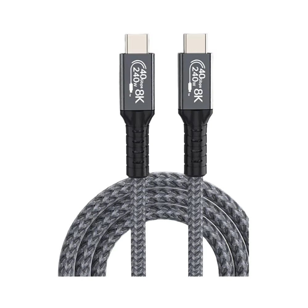 USB4 3.2 40Gbps High Quality 5A Fast Charging Type-C Extension Cable Pure Copper Conductor Nylon Pure Braided 1m/2m Lengths