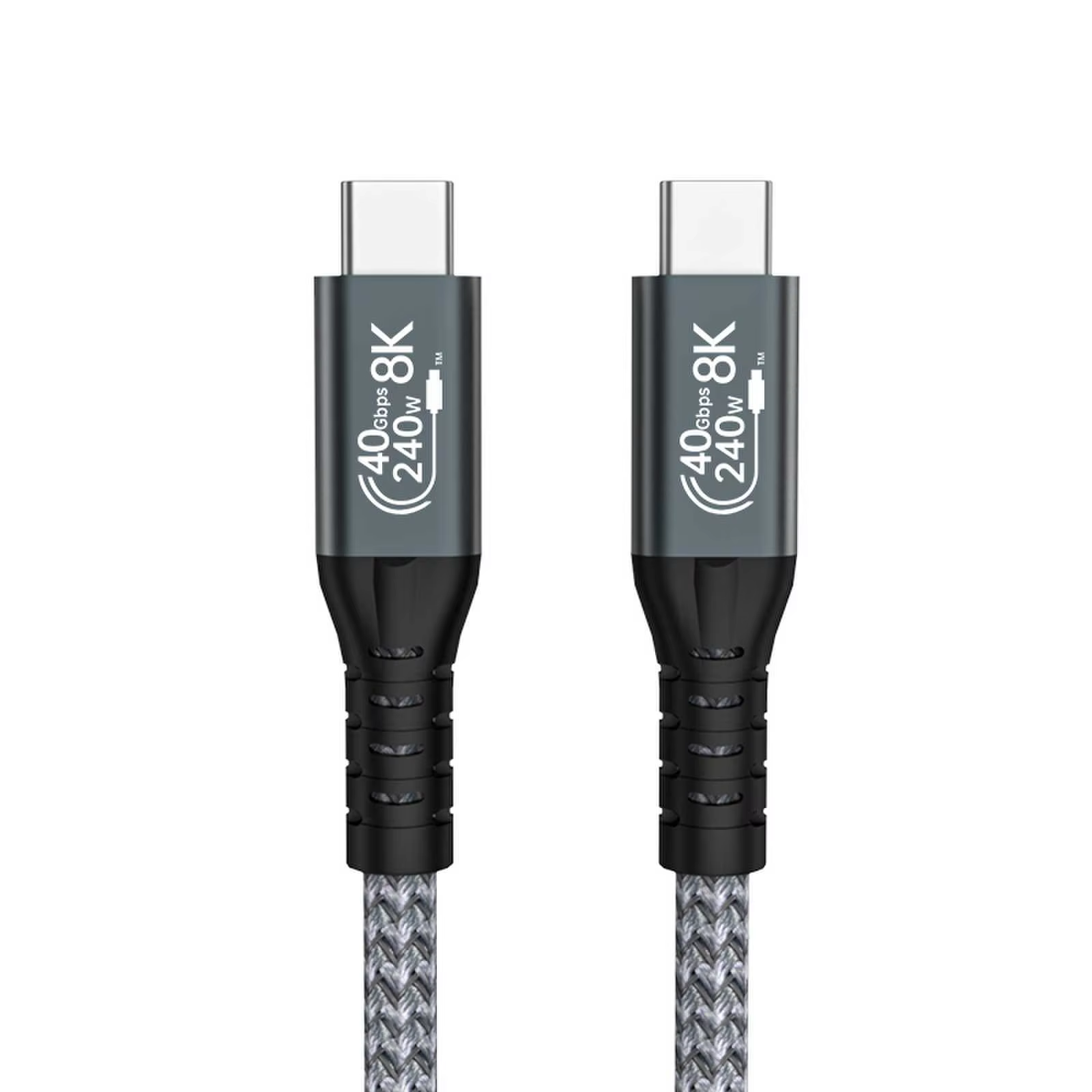 USB4 3.2 40Gbps High Quality 5A Fast Charging Type-C Extension Cable Pure Copper Conductor Nylon Pure Braided 1m/2m Lengths