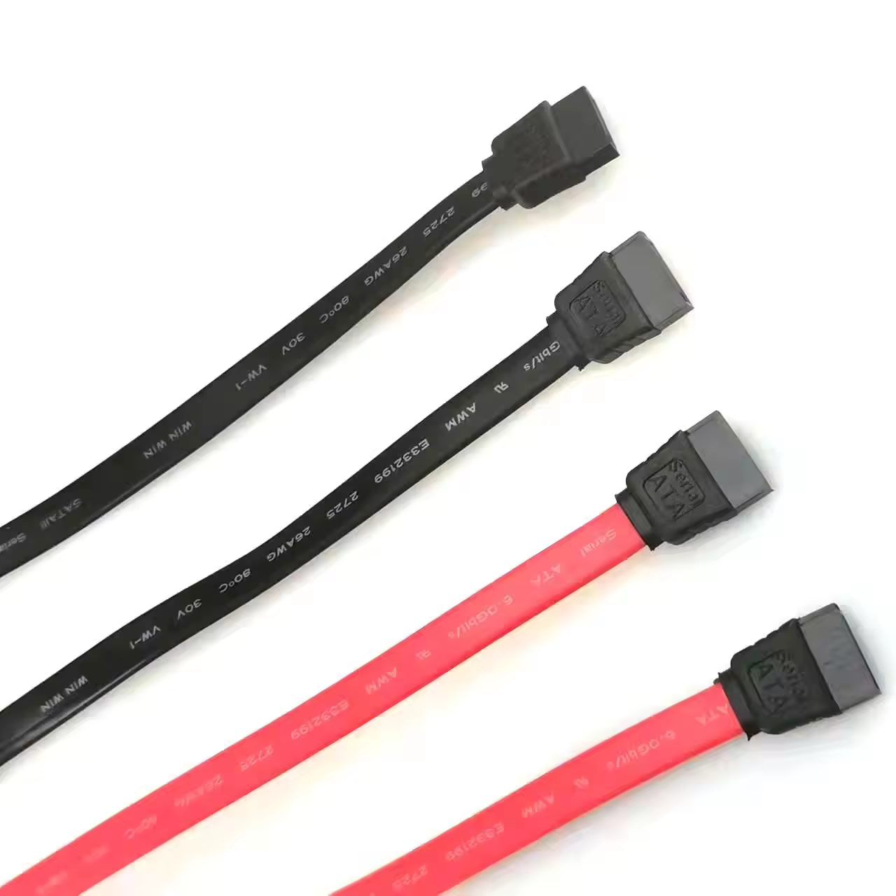 Red SATA 3.0 6Gbps 7Pin Straight Shielded Metal Clasp 50cm Transparent PVC Jacket Cable for IOS Car Computer Scanner Earphone