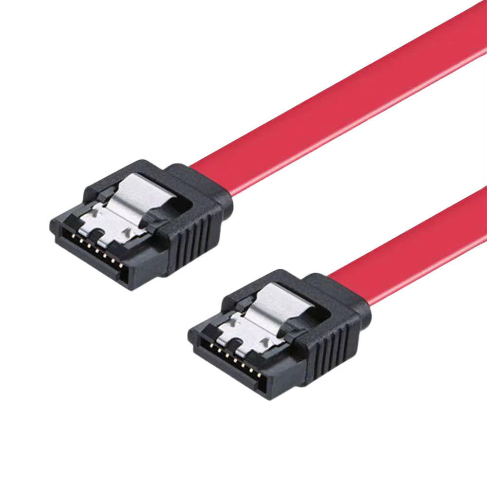 Red SATA 3.0 6Gbps 7Pin Straight Shielded Metal Clasp 50cm Transparent PVC Jacket Cable for IOS Car Computer Scanner Earphone