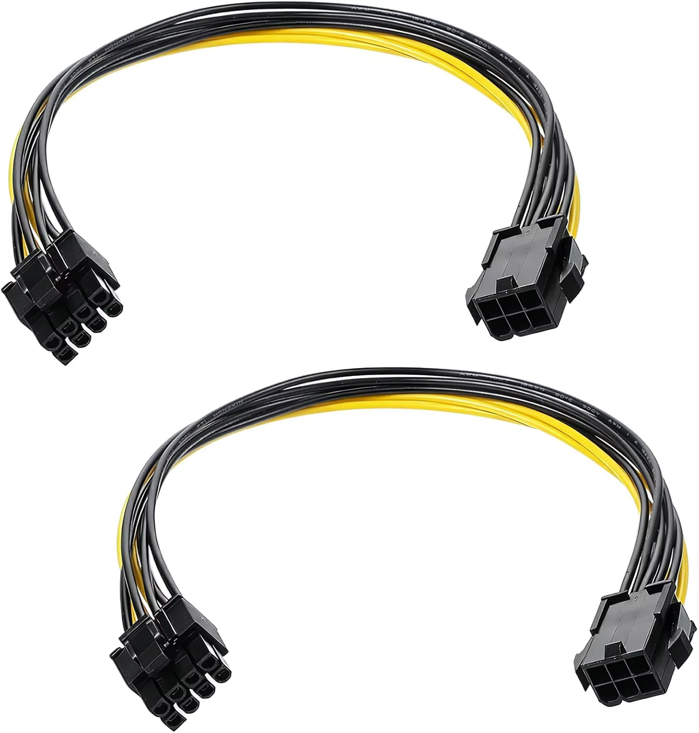 2 Pack 6 Pin Female to 8 Pin Male Power Supply Adapter Cable for Computer