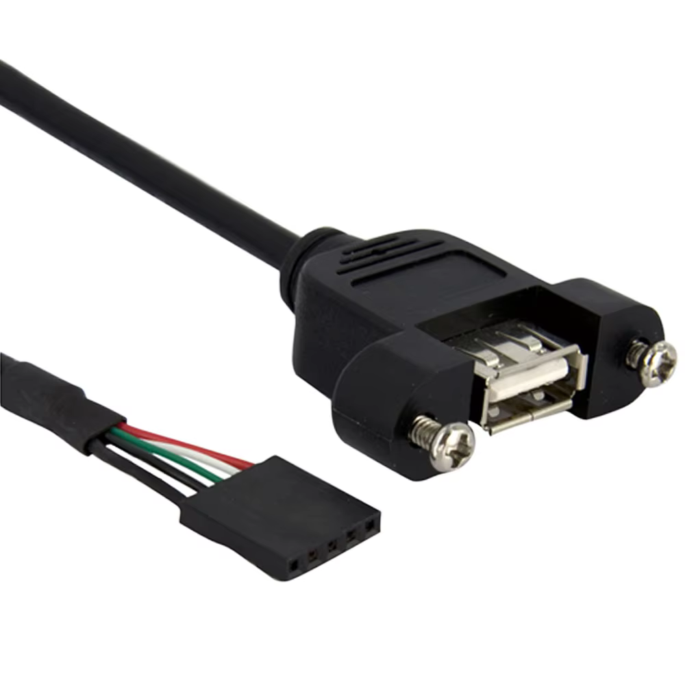 USB a Type Female 4-Pin JST PH2.0 Header Cable Tinned Copper Conductors PVC Jacket Braid Shielding for Computer/Scanner/Camera