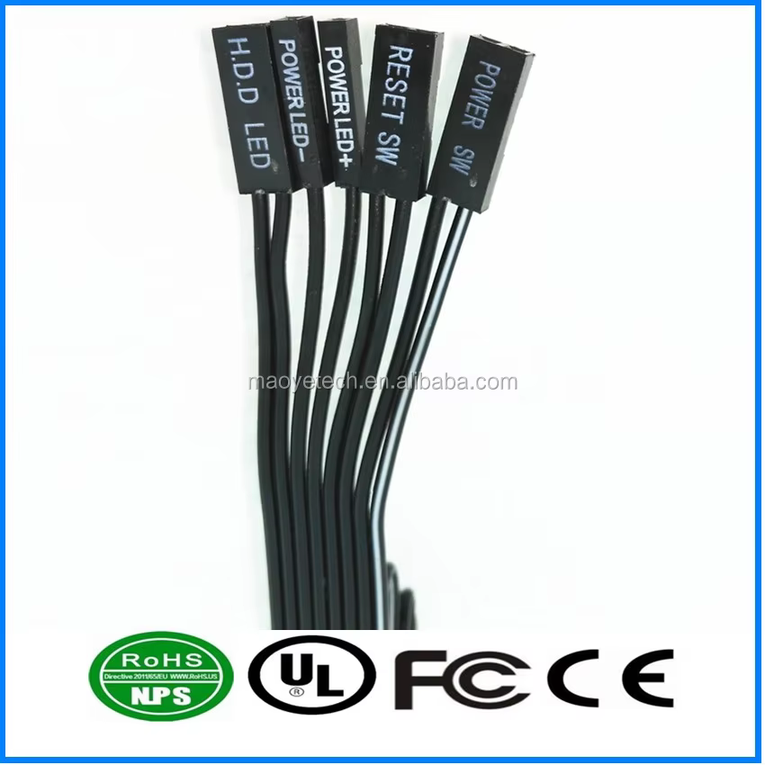 Factory Sell LED Power SW USB 2.0 PVC Wire Harness for Computer Case LCD Data Cable