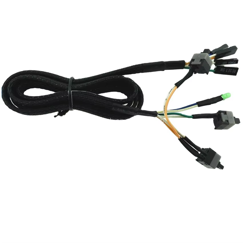 8.45 Switch & LED (5mm/3mm) LVDS Flat Sleeved Audio & Video Wire Harness for Computer HSG 2.54 UL1007 Cable