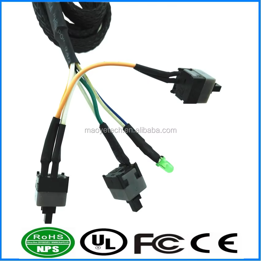 8.45 Switch & LED (5mm/3mm) LVDS Flat Sleeved Audio & Video Wire Harness for Computer HSG 2.54 UL1007 Cable