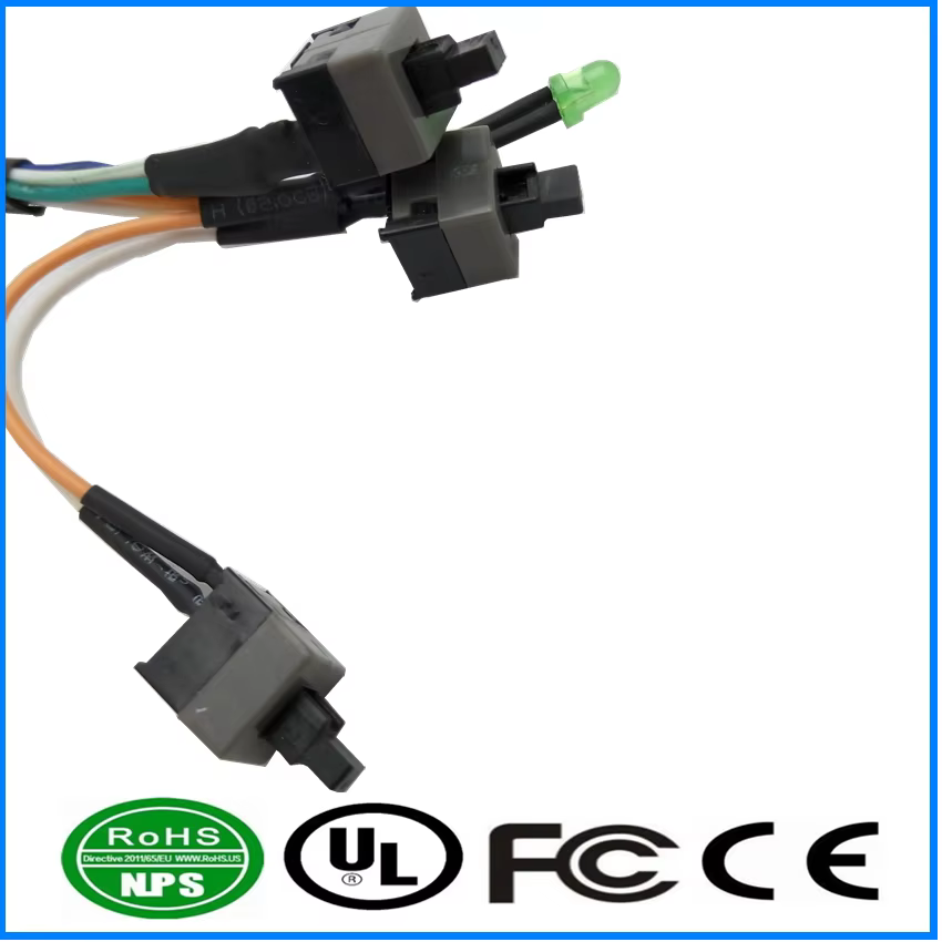 8.45 Switch & LED (5mm/3mm) LVDS Flat Sleeved Audio & Video Wire Harness for Computer HSG 2.54 UL1007 Cable