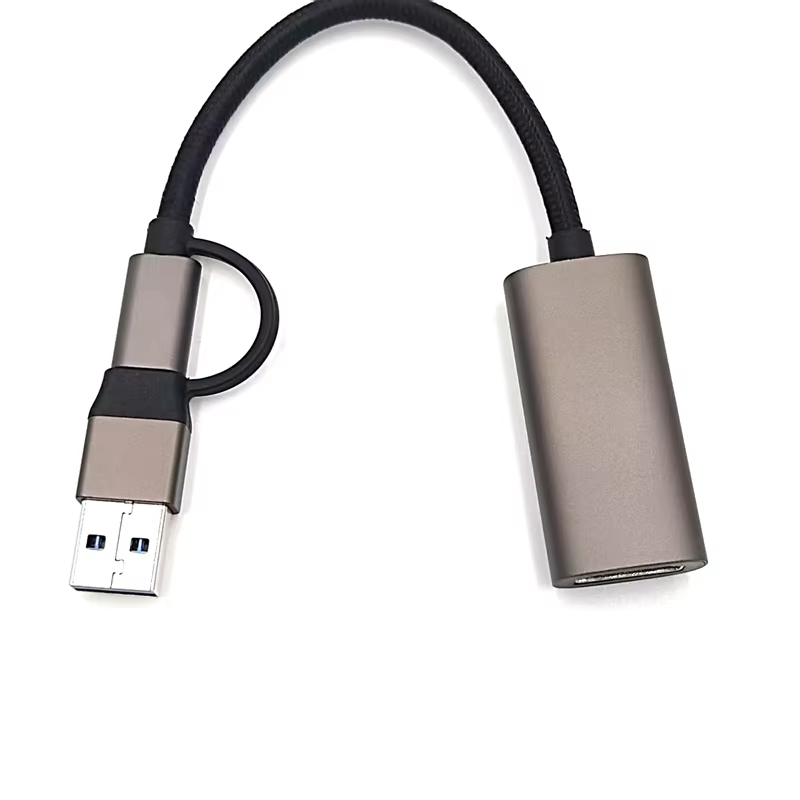 USB3.0 HD USB Type C Capture Card Streaming 1080P MP4 Compatible iPad Mac OS Windows Quest 3Switch2/1 Xbox Camera 5V DC/AC