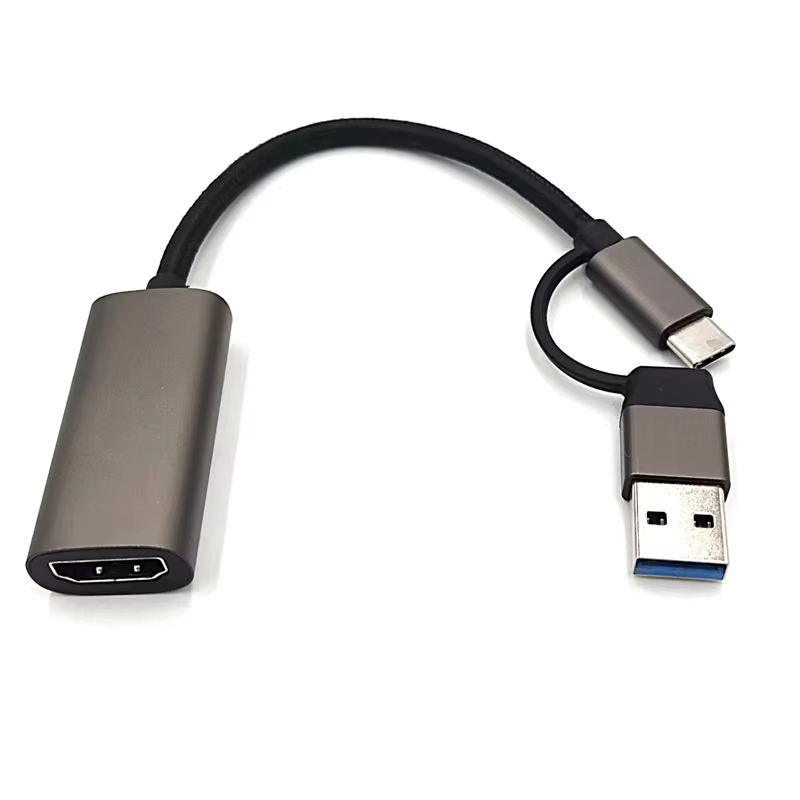 USB3.0 HD USB Type C Capture Card Streaming 1080P MP4 Compatible iPad Mac OS Windows Quest 3Switch2/1 Xbox Camera 5V DC/AC