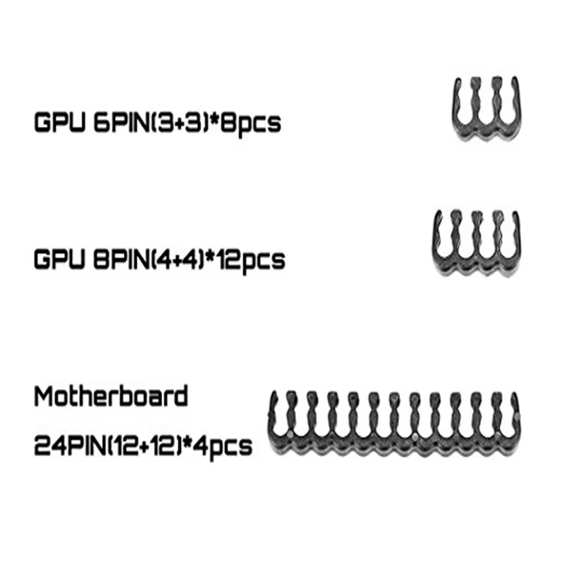 ATX 24Pin X 4, 8-pin X 12, 6-pin X 8 Cable Comb for Sleeve ATX Power Extension Cable