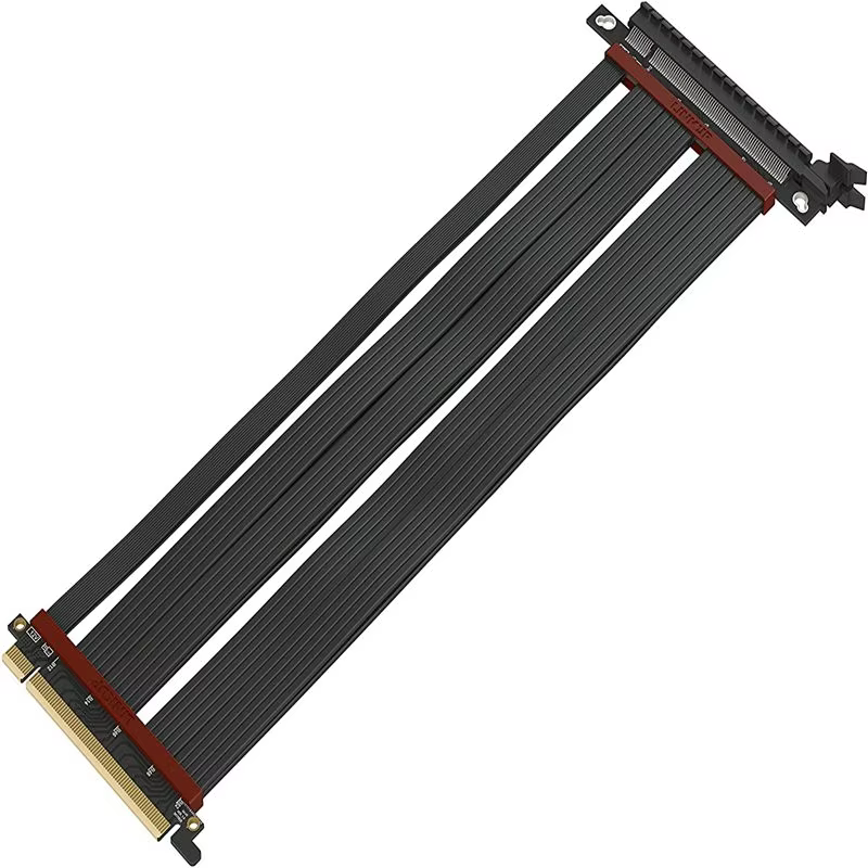 PCI-E 4.0 Riser Cable PVC Jacket RTX4090/RTX4080/RX7900XTX High-Speed X16 Extender Card Flexible RoHS Certified 180 Degree