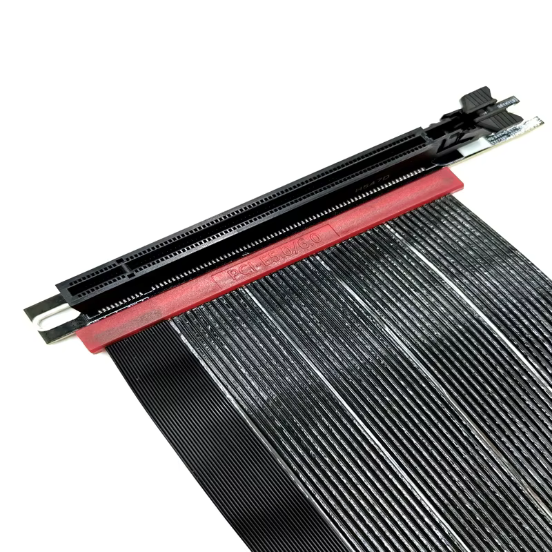 PCI-E 4.0 Riser Cable PVC Jacket RTX4090/RTX4080/RX7900XTX High-Speed X16 Extender Card Flexible RoHS Certified 180 Degree