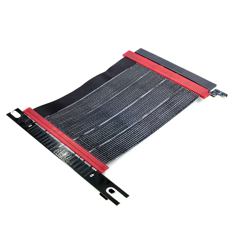 PCI-E 4.0 Riser Cable PVC Jacket RTX4090/RTX4080/RX7900XTX High-Speed X16 Extender Card Flexible RoHS Certified 180 Degree