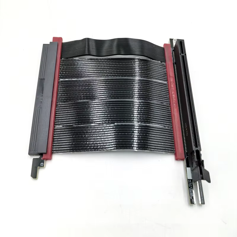 PCI-E 4.0 Riser Cable PVC Jacket RTX4090/RTX4080/RX7900XTX High-Speed X16 Extender Card Flexible RoHS Certified 180 Degree